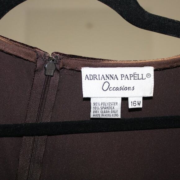 Vintage Adrianna Papell Occasions Brown Velvet Maxi Dress Sleeveless 16W - Picture 12 of 12